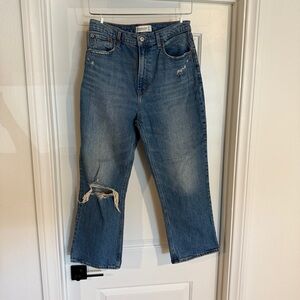 Abercrombie ultra high rise kick flare medium wash jeans